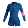 Mystic Womens Lunar 2/2mm Front-Zip Longarm Shorty Wetsuit - Summer Blue -Wetsuit Sale Store 2022 Mystic Womens Lunar Front zip Longarm Shorty 35000.220089 437 01