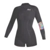 Mystic Womens Lunar 2/2mm Back-Zip Longarm Shorty Wetsuit - Dark Grey -Wetsuit Sale Store 2022 Mystic Womens Lunar Long Arm Shorty Wetsuit Grey 1