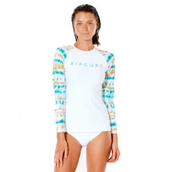 Rip Curl Womens Summer Breeze LS UV Rash Top - White -Wetsuit Sale Store 2022 Rip Curl Womens Summer Breeze LS RAshguard White 117WRV 1000 3