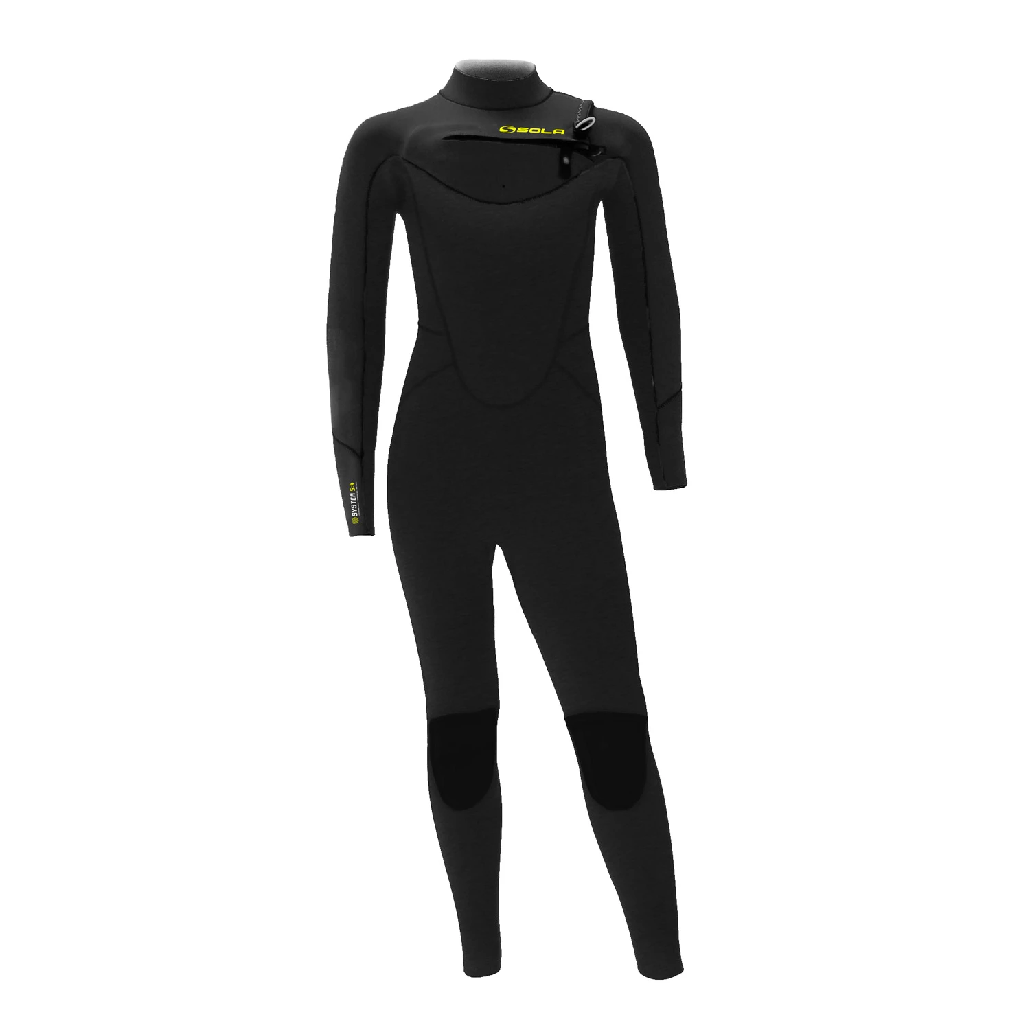 Sola Kids System 5/4mm Front Zip Wetsuit - Black 3 Sola Kids System 5/4mm Front Zip Wetsuit - Black