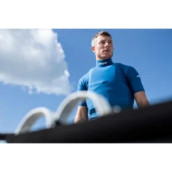 Musto Sunblock Dynamic Short Sleeve Rash Guard - Sky Diver Blue -Wetsuit Sale Store 81216 586 SUNBLOCK DYNAMIC 002 STUART BITHELL JACK HAWKINS