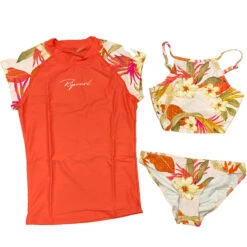 Rip Curl Girls 3 Piece Bikini & Rash Guard Set - Leilani