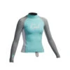 Gul Surf Junior Girls Long Sleeve Rashguard - Glacier/White -Wetsuit Sale Store gul surf junior womens long sleeve rashguard 2014 glac white front
